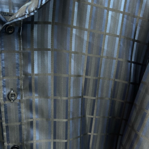 Jean Paul Exclusive Milan Italy Mens Short Sleeve Button Down XL Shirt Blue/Blck - Picture 4 of 4